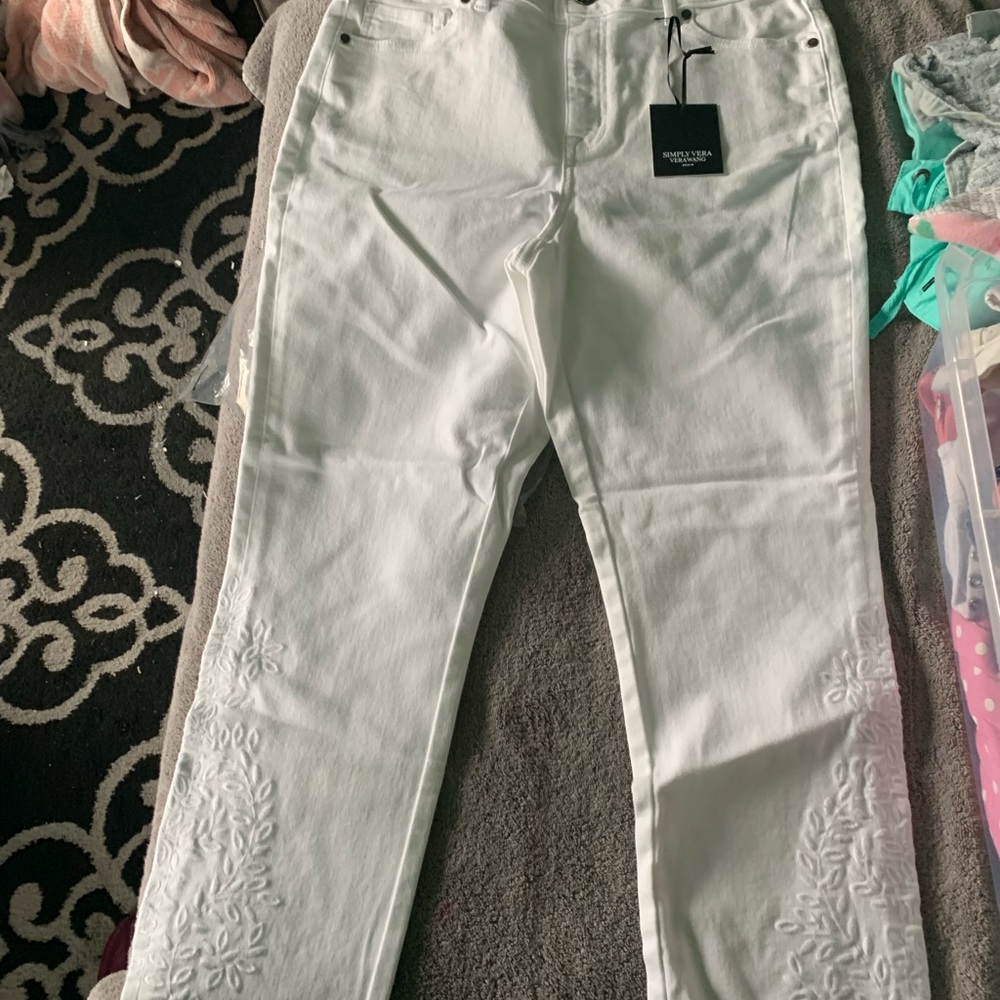 Vera wang crop high rise pants